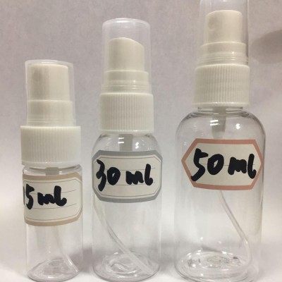 Travel Outdoor Recycled Cosmetic Mist Spray Bottle Empty Round Mini PET Plastic Spray Bottle