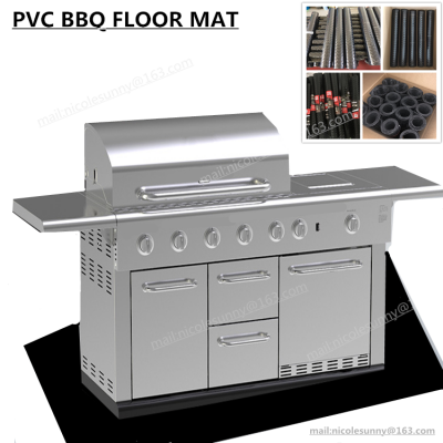 PVC fireproof  easy cleaning waterproof BBQ grill mat