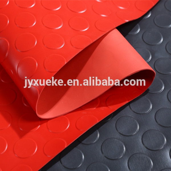 pvc garage mat for floor with front design anti-slip coin pattern non-woven